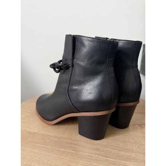 MM6 by Maison Martin Margiela Paris Black Ankle Boots With Black Chain Size 39 - Picture 4 of 6